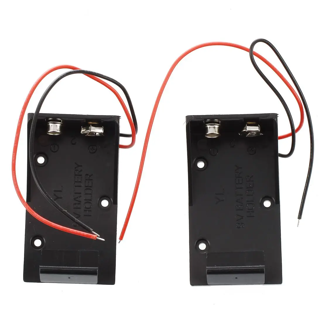 SCLS Новый 2 шт черный пластик 9V батарея держатель корпус коробка w Проводные