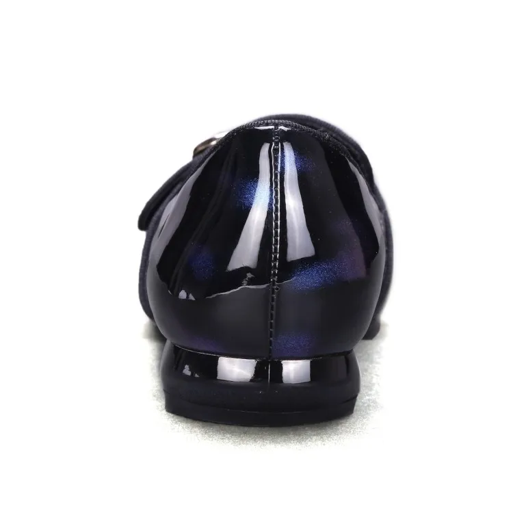 Женские лакированные туфли-лодочки MLJUESE синего цвета с квадратным носком на