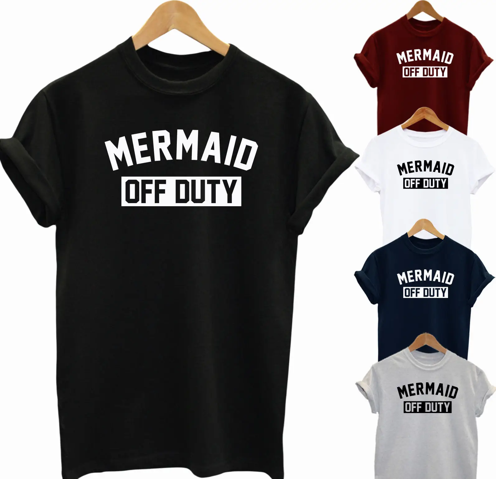Футболка унисекс с надписью MERMAID OFF DUTY вечерние футболки IDEA новые Забавные топы