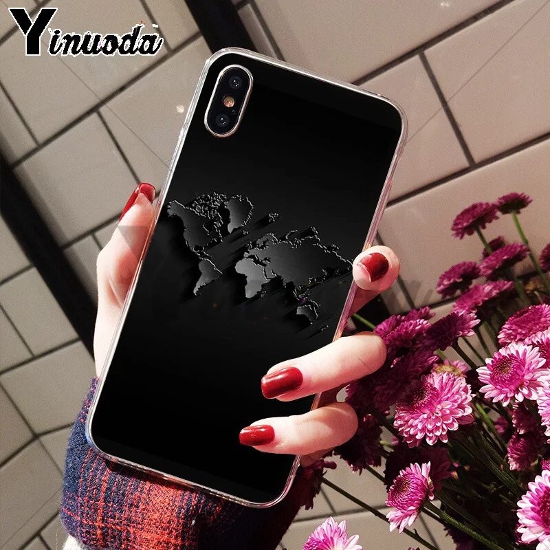 Yinuoda карта мира уникальный роскошный силиконовый чехол для телефона Apple iPhone 8 7 6 6S Plus X XS max 5 5S SE XR мобильный чехол