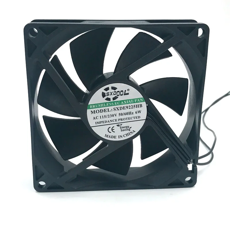 SXDOOL SXDE9225HB двигатель EC 92 мм вентилятор переменного тока 110 в 115 в 220 в 230 В осевой охладитель 6 Вт 2800 об/мин 55.2CFM