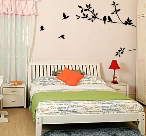 Лидер продаж 2019 виниловая настенная наклейка в виде ветки дерева и маленькой