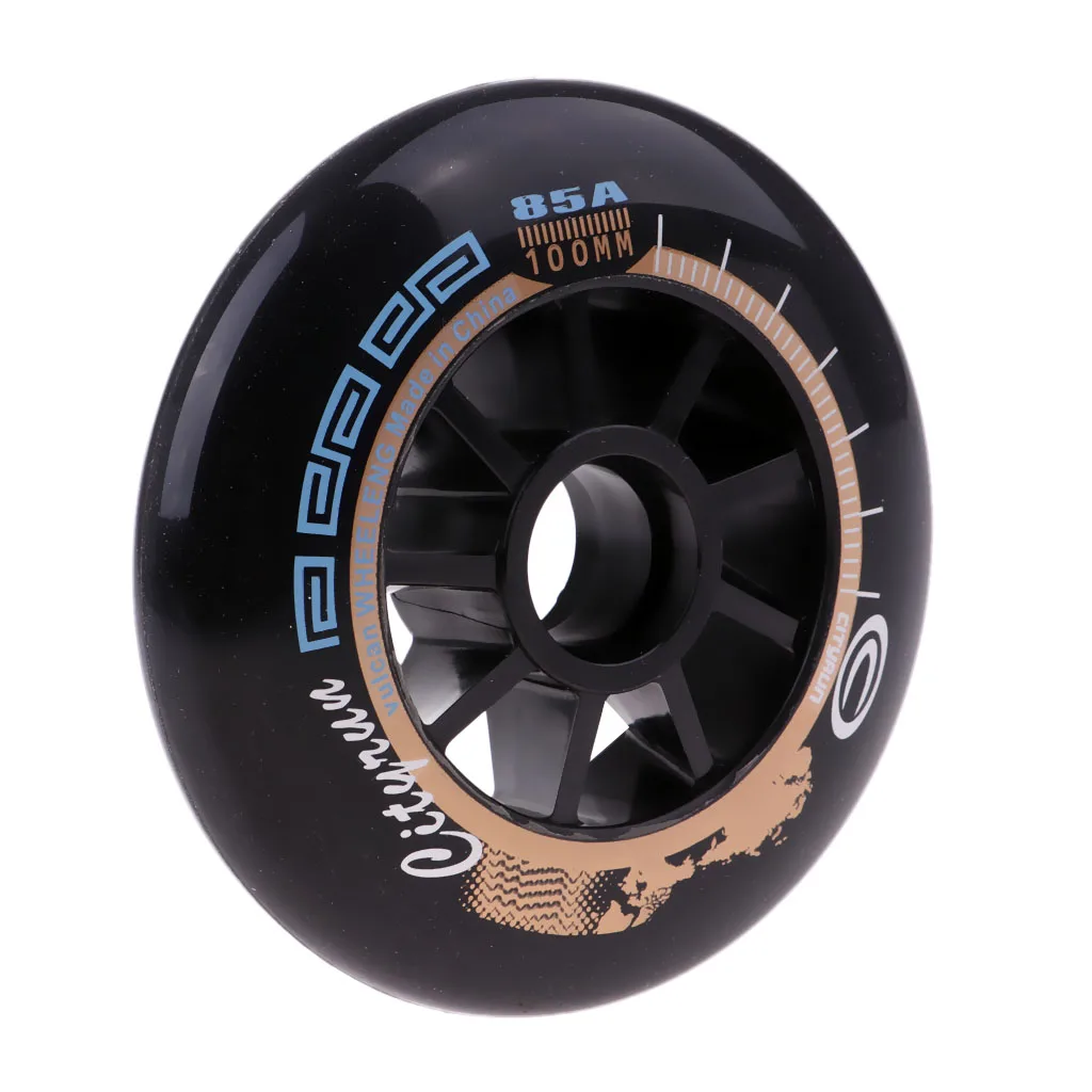 Black 100mm Высокоэластичные роликовые коньки, уличные скоростные колеса для роликовых коньков 90/100/110 мм, простые в использовании аксессуары для катания на коньках - Цвет: Black 100mm