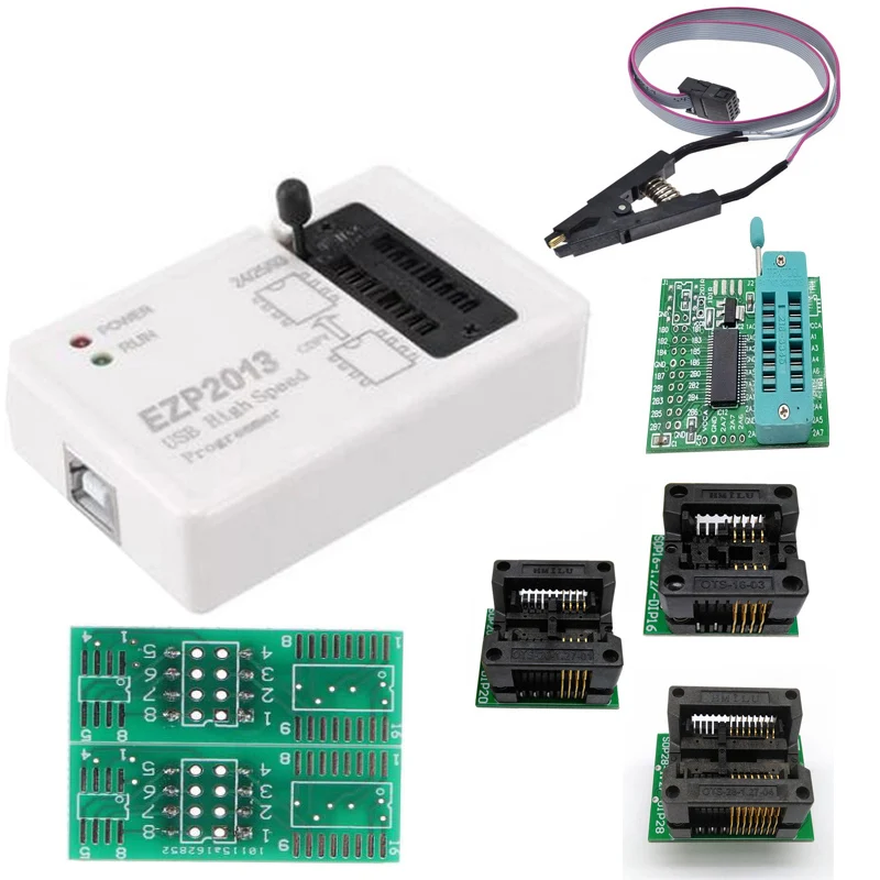 EZP2013 USB Высокоскоростной программатор поддержка с 3 адаптерами sop8 клип и 1.8В