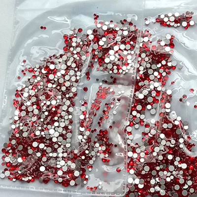 2 pack 2880pcs Red Дизайн ногтей кристаллы AB 1600 шт.; многоразмерные х Стекло ногтей Стразы для украшения для ногтей камни Charms - Цвет: 2 pack 2880pcs Red