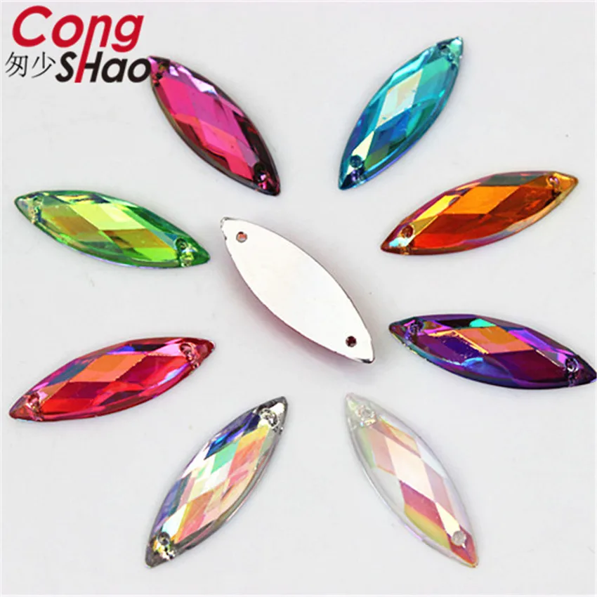 Цветные камни и кристаллы Cong Shao ZZ634 с плоской задней стороной 50 шт. 8*25 мм AB акриловые стразы шитье свадебное