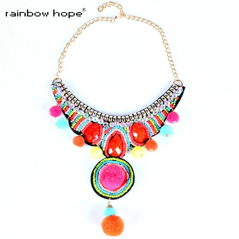 Женское винтажное ожерелье-чокер ручной работы ожерелье из шерсти с вышивкой в