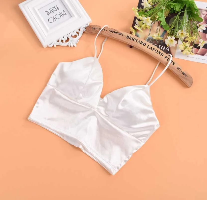 Женский укороченный топ Майка без косточек нижнее белье с бюстгальтером и