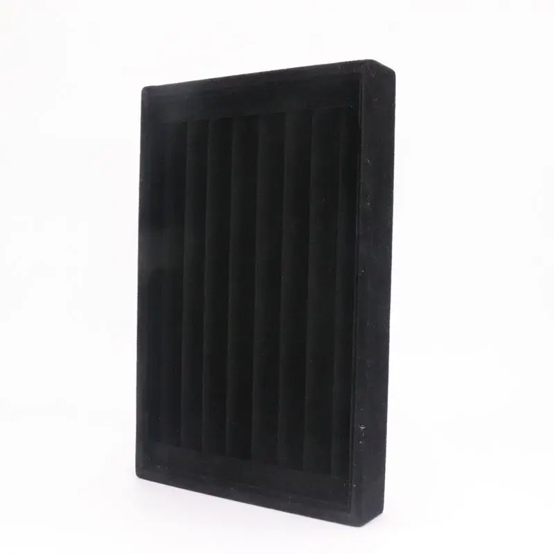 Velvet Black Mini Portable Leather Earrings Organizer Velvet Tray For Women Jewelry Insert Display Ring Holder Girls Makeup Cases - Цвет: Velvet Black