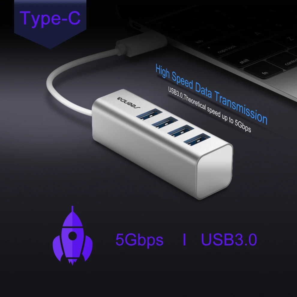 SeenDa 4 порта USB C концентратор 3 0 Type-c разветвитель высокоскоростной адаптер
