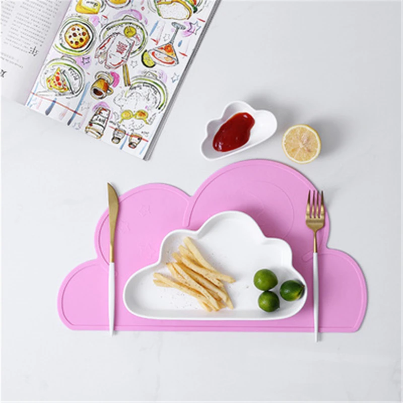 Creative Cloud Shape Silicone Placemat Food-grade Simple Table Mat Easy Clean Kitchen Accessories FDA and SGS Certification | Дом и сад