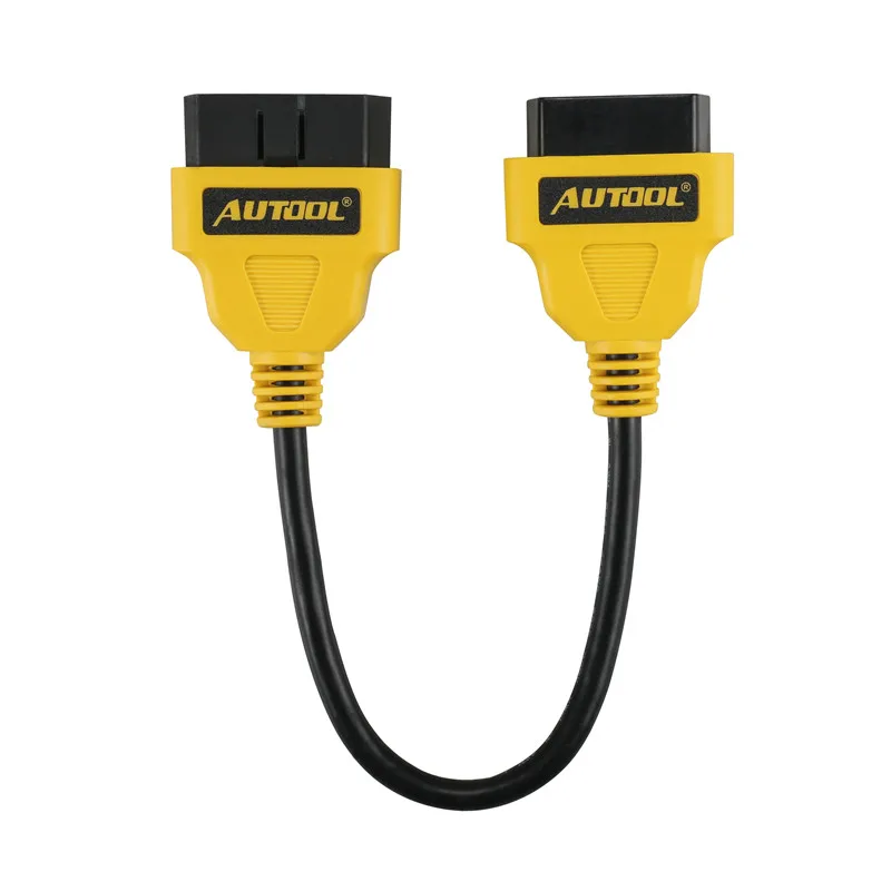 Оригинальный AUTOOL OBD2 16PIN штекер к гнезду удлинитель 30 см OBD II кабель 2 адаптер