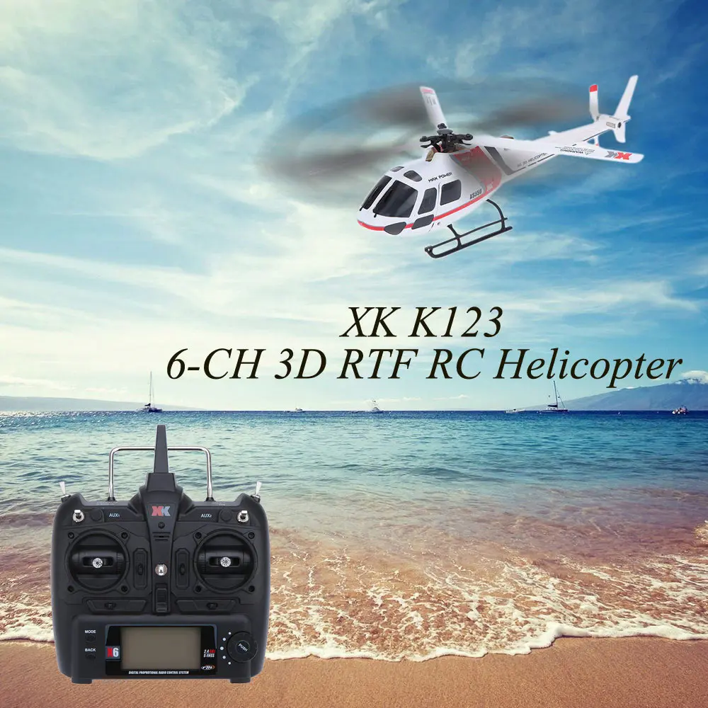 2016 Hotest RC вертолет K123 6CH 3D 6G система бесщеточный двигатель RTF пульт дистанционного