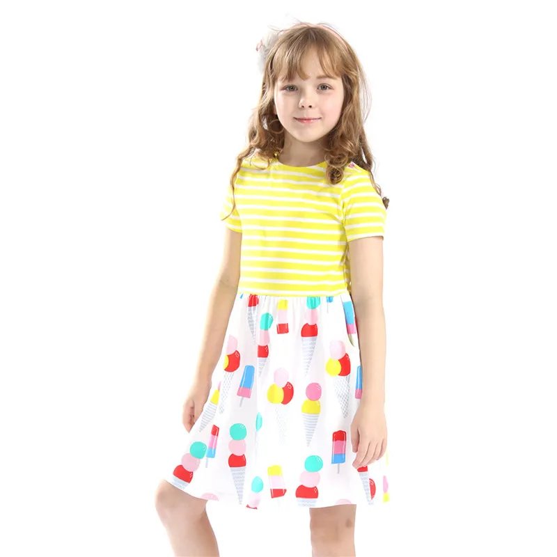 T186011 yellow Лидер продаж; летние платья с вышивкой для маленьких девочек; детское платье наивысшего качества с аппликацией в виде Милых птиц; новое дизайнерское платье - Цвет: T186011 yellow