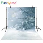 Фон Funnytree для фотостудии Зимний снег Рождественский шар украшение Фотофон