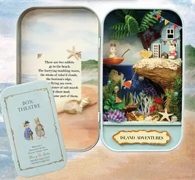 island adventure DIY коробка "Домик" Театр мини-арт деревянный дом DIY ручной сборки маленький дом креативный подарок архитектура дом Миниатюрные жестяные - Цвет: island adventure