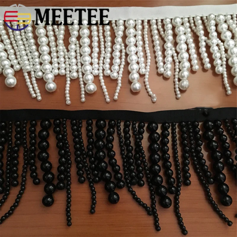 Meetee 1 ярд 8 см этнические бисерные жемчужные кисточки кружевная отделка ленты DIY