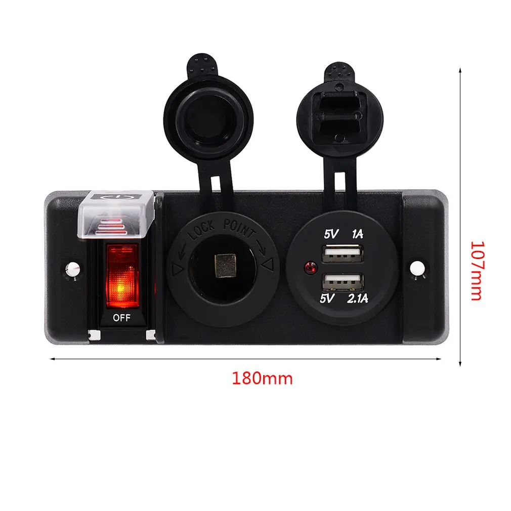 New Waterproof Car Refitting Charging Switch Dual Usb Charger Smoke-lighting Socket Electric Seat CS-595A1 Sale | Обустройство дома
