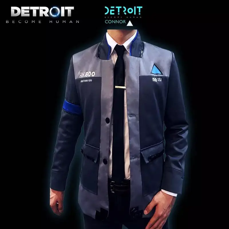 2018 новая игра Детройт: станьте человеком Коннором RK800 агент Костюм Униформа туго