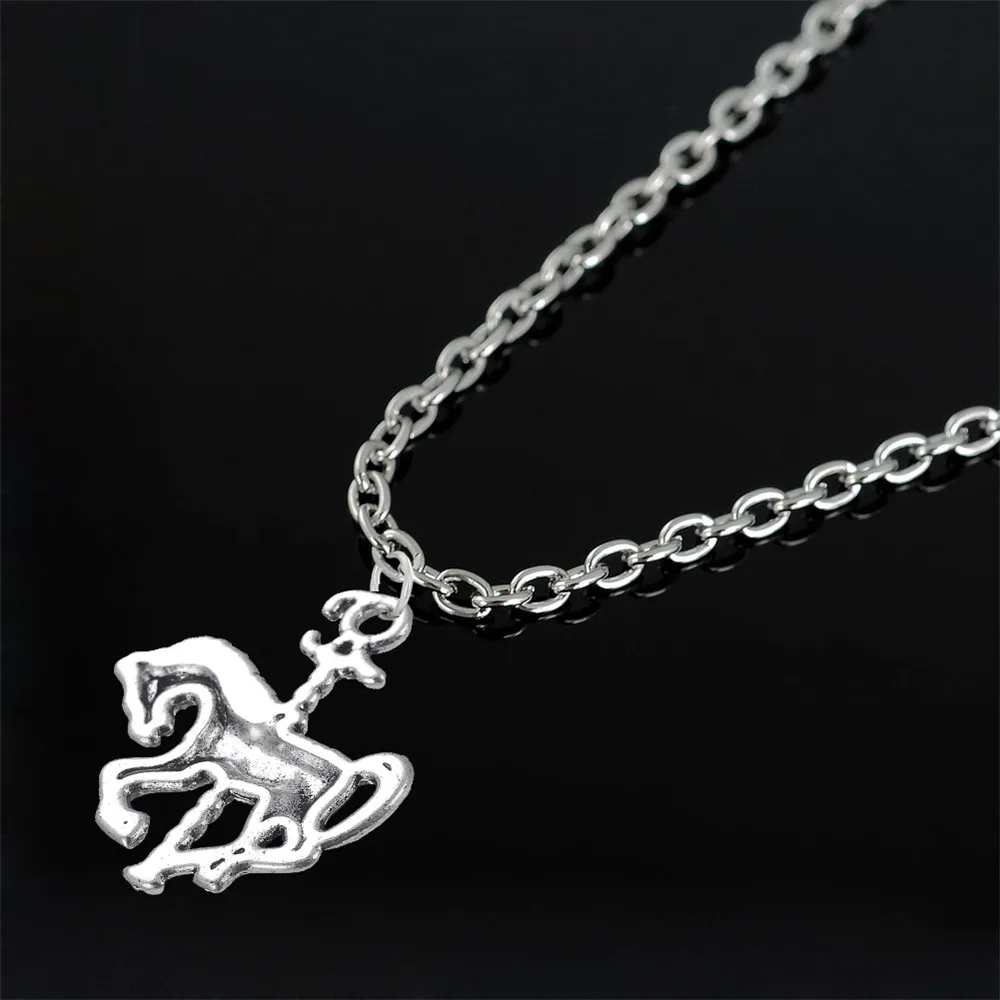 LIKGREAT Золотой Серебряный цвет Карусель лошадь кулон ожерелье фантазия сказка