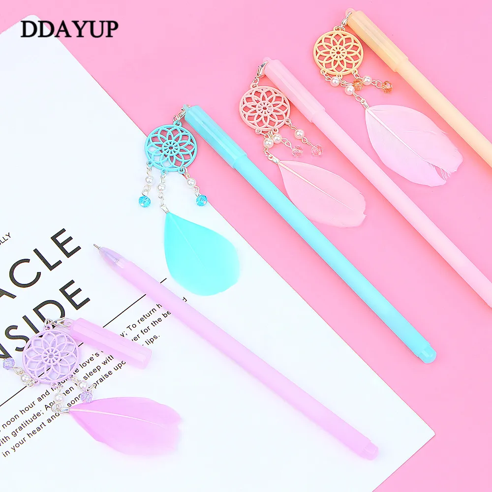 1 шт. милые гелевые ручки в виде Ловец снов креативные кавайные с перьями подвеска