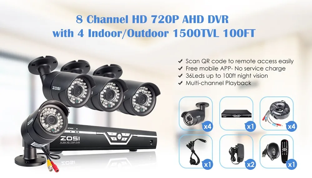 ZOSI 1080P 8 канальный PIR Водонепроницаемый ночного видения видео наблюдения камера видеонаблюдения системы безопасности рекордер DVR комплект для дома на открытом воздухе