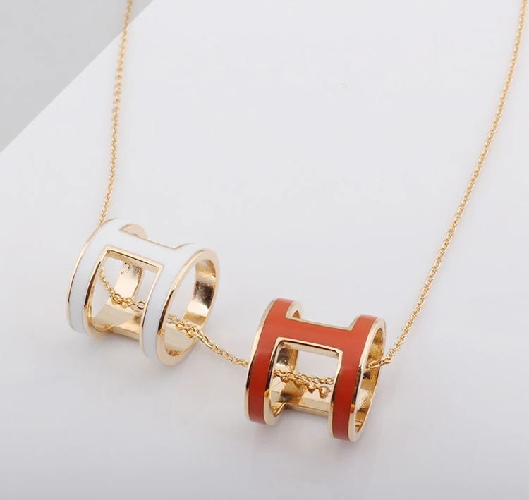 

Fashion Women Top Quality Brass Letters H Colored Enamel Brooches /Shawl Scarves accessories/Scarf Buckle Ring Clips Wholesale