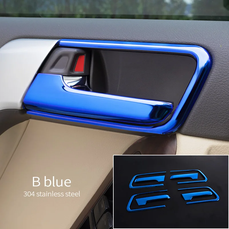 B blue OriginSpark для 2010- Toyota land cruiser Prado Межкомнатная дверь из нержавеющей стали с перчаткой, защитная накладка - Название цвета: B blue