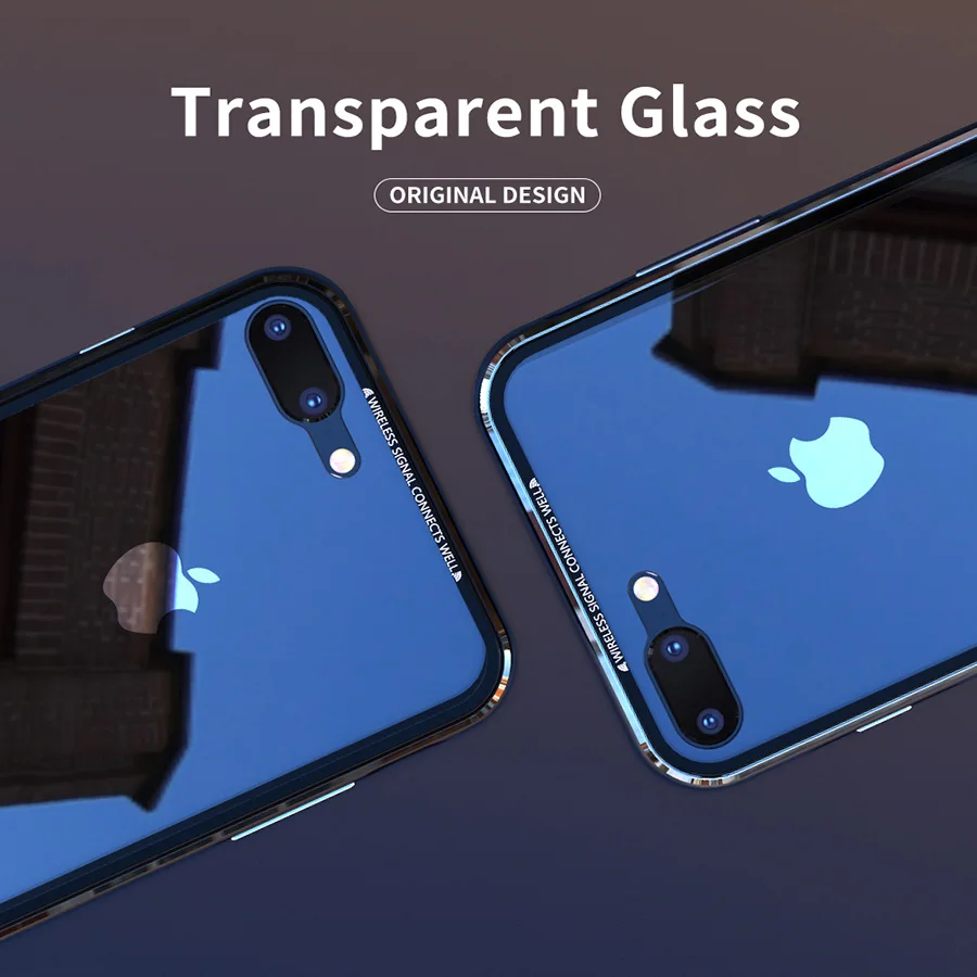 R-just металлический бампер из ТПУ с защитой от царапин для iPhone 8 стеклянная задняя