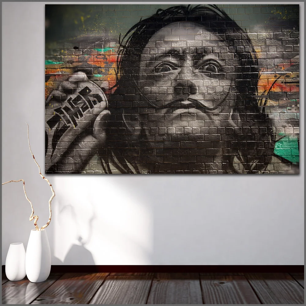 

Large size Printing The man Graffiti Pictorial art Wall Art Picture Home Decor Living Room Modern Canvas Print No Frames WLONG
