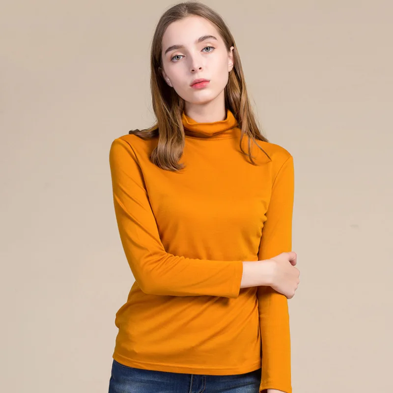 Sweater merino wool women 70% Wool 30% Silk Pullovers knitted Soft sweaters Turtleneck pullover jumper winter thermal tops | Женская