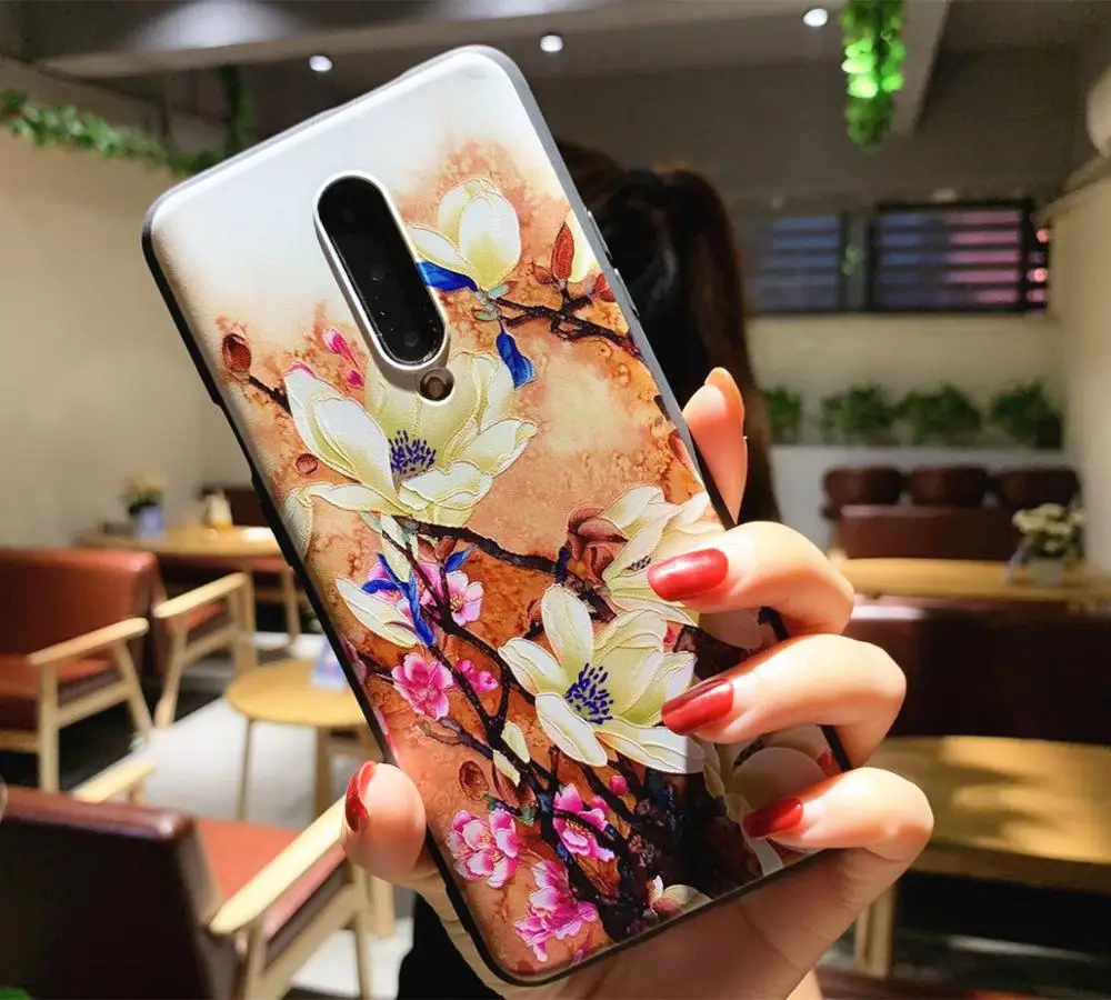 Чехол для Oneplus 7 pro 3d рельефный узор новый дизайн Мягкая силиконовая задняя крышка