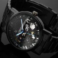 men women mechanical watch brand luxury skeleton wristwatch stainless steel fashion casual automatic self wind watches lz2108