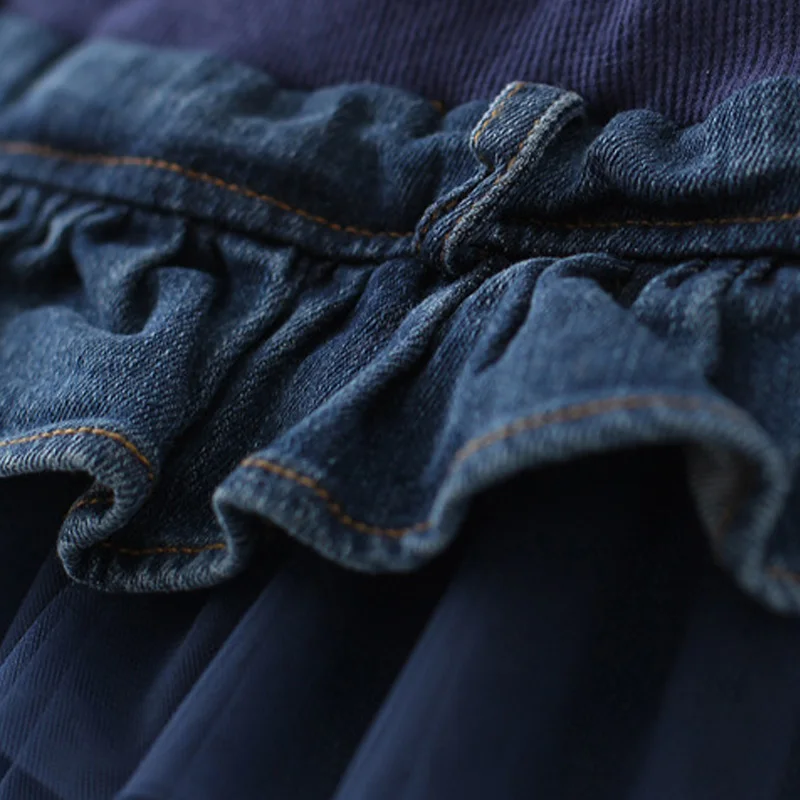 JOYHOPY 2017 джинсы для девочек модные хлопковые брюки с воланом детская одежда|girls