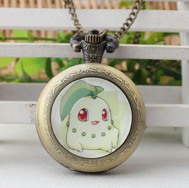 

pokemon Japanese anime cartoons Bronze antiques patch Fashion quartz gift pocket watch chain