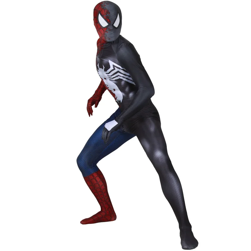 Symbioted Venom Удивительный Человек-Паук Мужской костюм для косплея супергерой zentai шаблон боди костюм комбинезоны