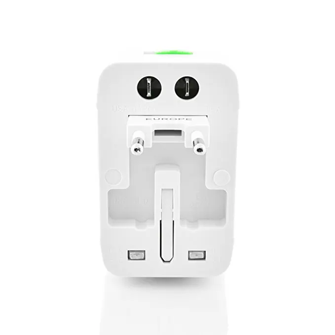 Дорожный адаптер с 2 USB портами Международная универсальная электрическая вилка