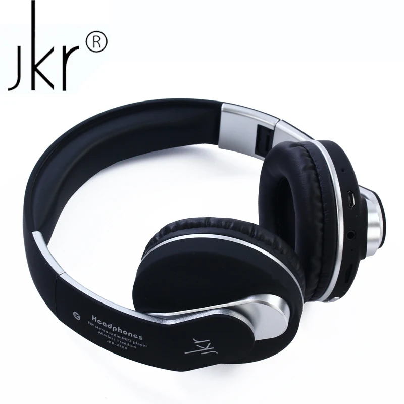 

JKR-218B Wireless Bluetooth Headset Headphone Earphone with Mic Support TF Music FM for Mobile Phone PC Laptop Fone de ouvido