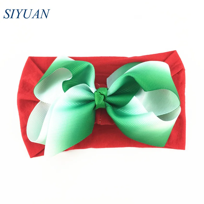 24 30pcs/lot Summer Style Soft Nylon Elastic Headband with 4.6 inch Grosgrain Ribbon Hair Bow Girl Hairband 35C Available HB089 - Цвет: 24