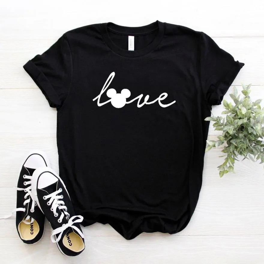 

Женская хлопковая Футболка с принтом love, повседневная смешная футболка для девушек, хипстерская футболка, Прямая поставка, NA-176