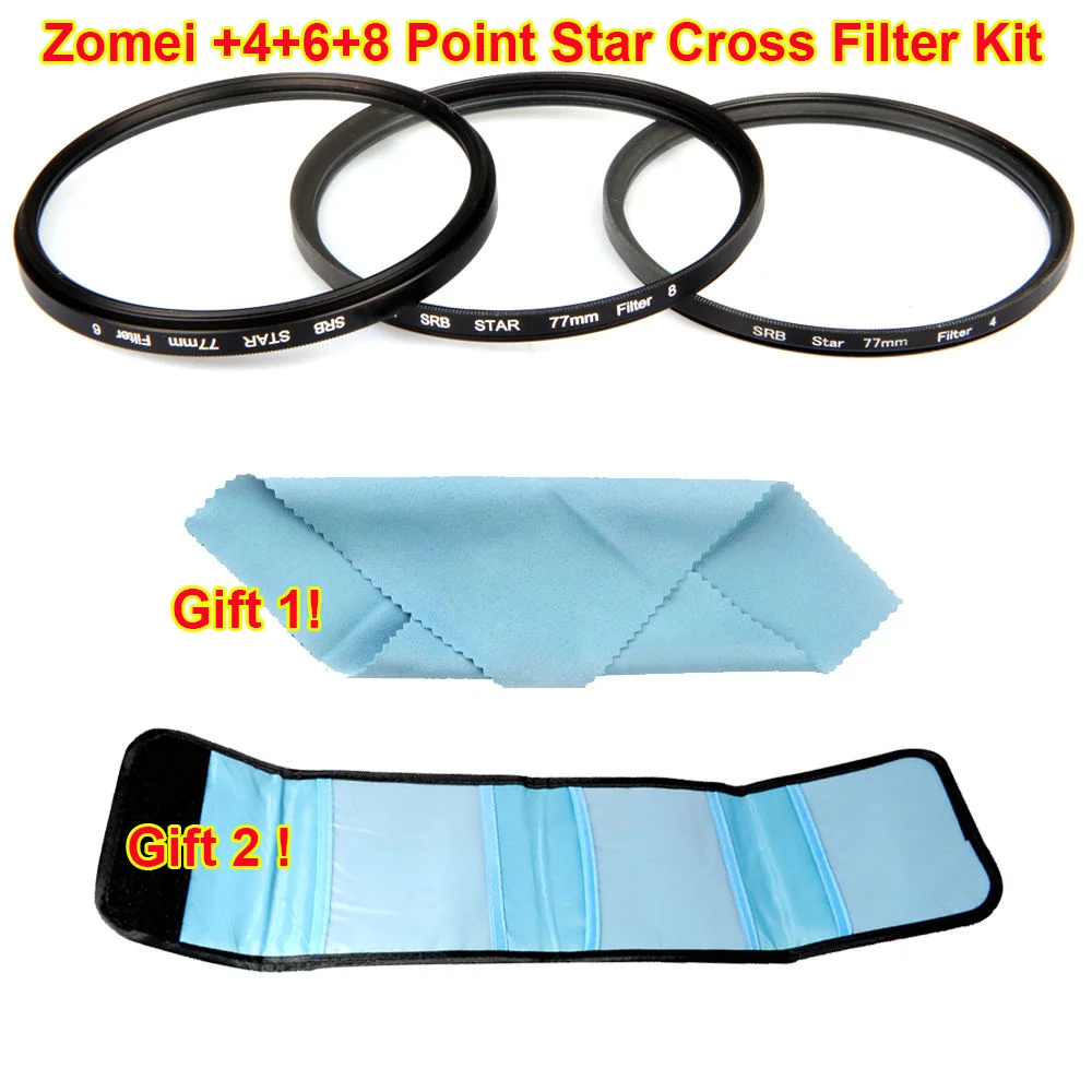 

Zomei 52/55/58/62/67/72/77/82mm +4+6+8 Point Star Cross Filter Kit for Canon Nikon SLR