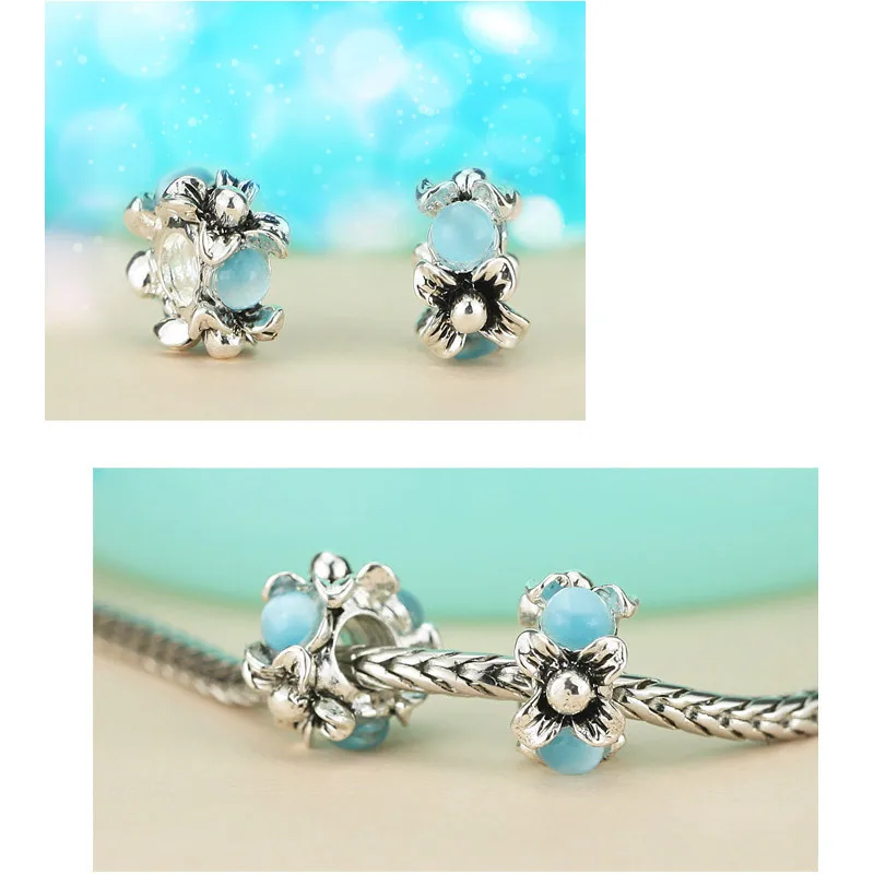 Большие отверстия посеребренные металлические кошачий глаз стеклянные камни