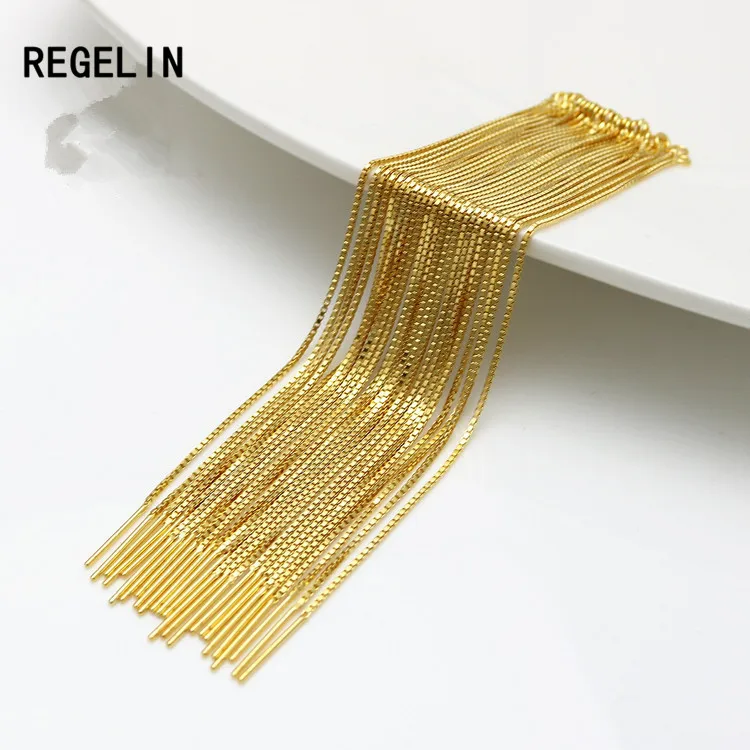 REGELIN 2 шт. 9 см/11,5 см Длина 925 пробы серебро фурнитуры ювелирных изделий линии Венеция цепи нитки серьги гвоздики DIY