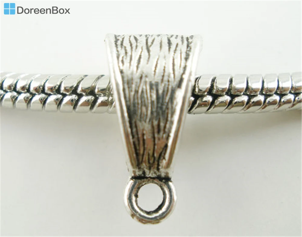 

Doreen Box Lovely 50 шт серебряный цвет слайдер бусинки под залог подходит европейский шарм 14x7 мм (B02492)