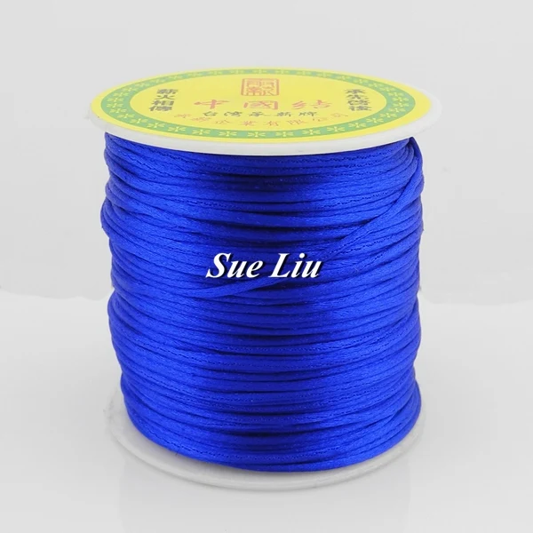 Royal Blue CX368 1 мм 48-Цвет Rattail атласный шнур китайский узел Бисер шнур для маленьких Силиконовый грызунок Цепочки и ожерелья: нейлон 80yd катушки NCN7S - Цвет: Royal Blue CX368