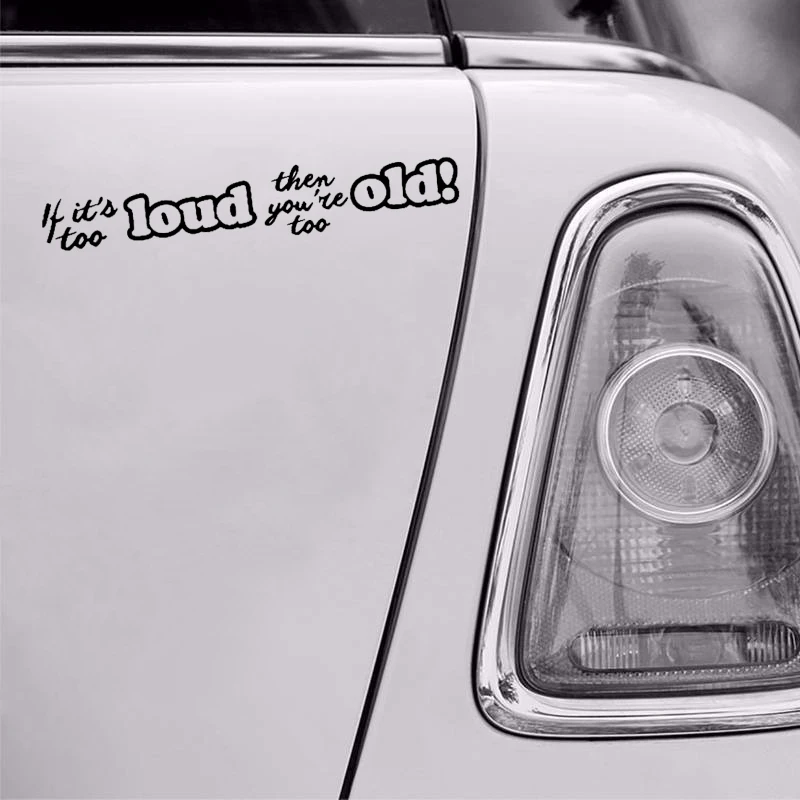 

QYPF 16.6cm*3.8cm Lf It's Too Loud You"re Too Old! Fun Vinyl High-quality Car Sticker Decal Black Silver C15-1434