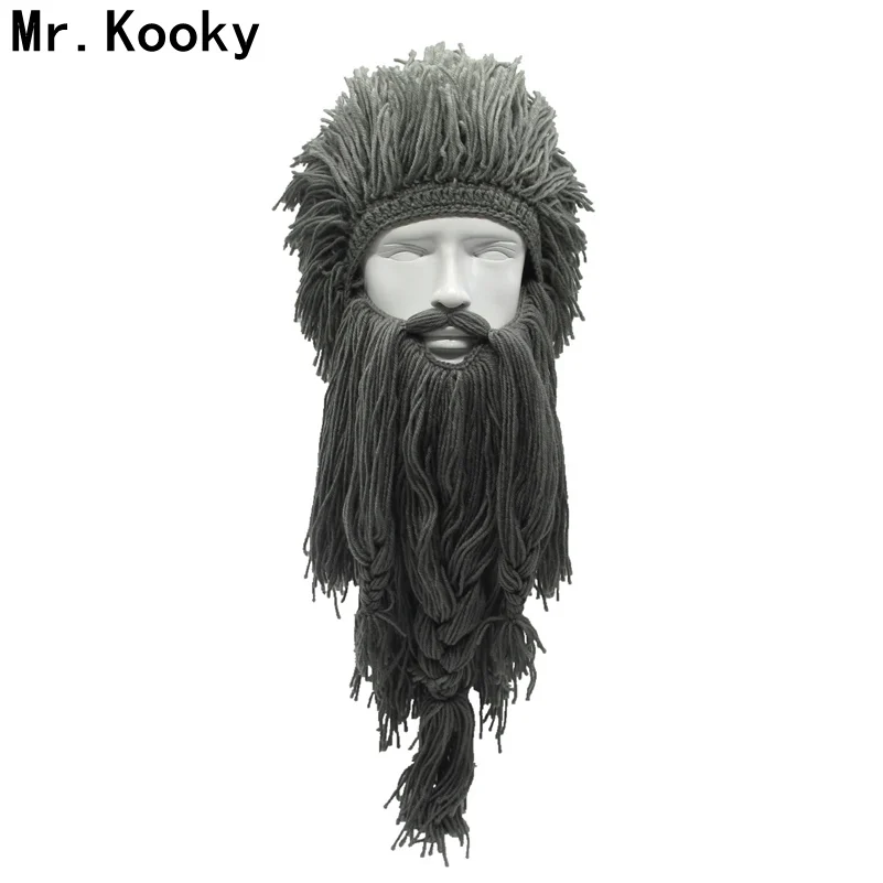 Мужской длинный парик Mr.Kooky Шапка бини с длинной бородой викинги ручной работы