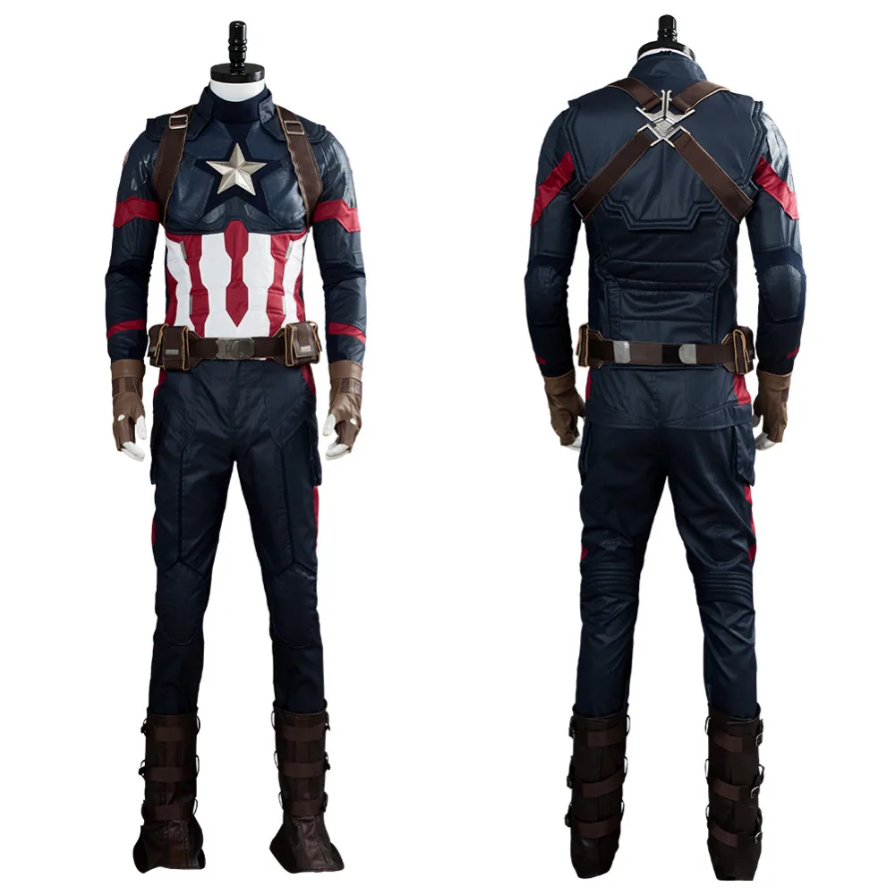 Мстители эндгейм Капитан Америка Косплей Steve Rogers Косплей Костюм взрослых мужчин полный костюм нарядный Хэллоуин костюм