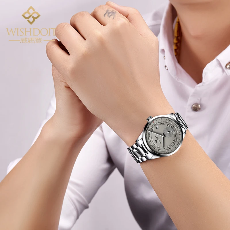 Спортивный костюм Часы Для мужчин Водонепроницаемый кожаный ремешок кварцевые