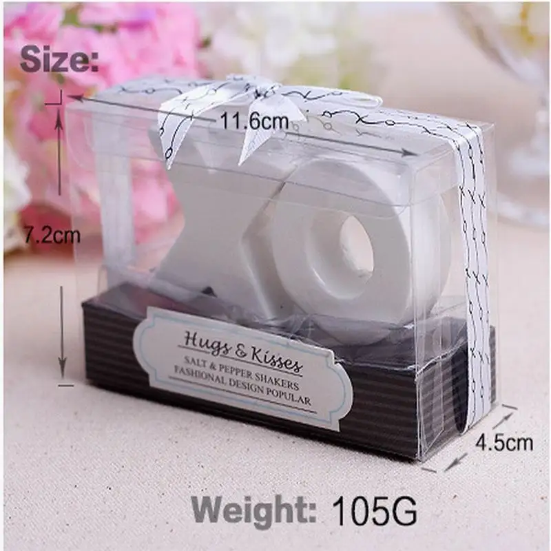 Бесплатная доставка 20 комплектов объятий и поцелуев XO керамический шейкер для